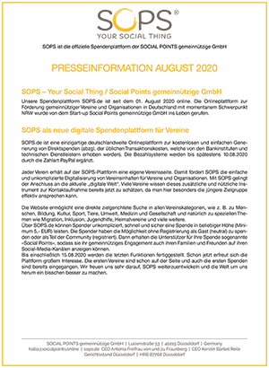 PRESSEINFORMATION AUGUST 2020